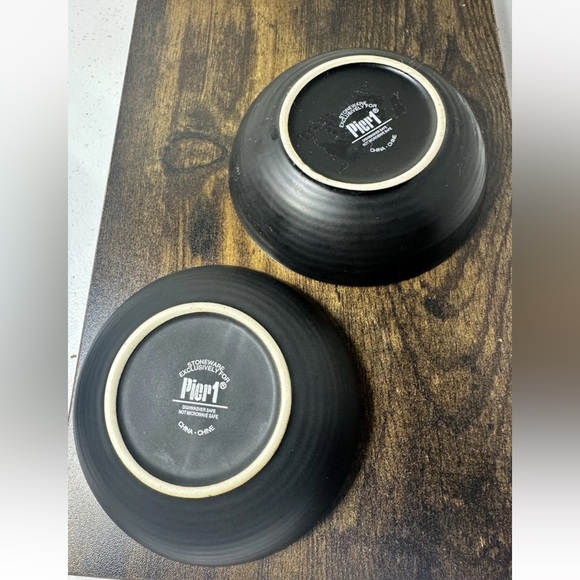 Set of 2 Pier 1 Crackle Ramekin Bowls 4 in Sauce Bowls/Trinket Dish- Stoneware - Picture 7 of 7